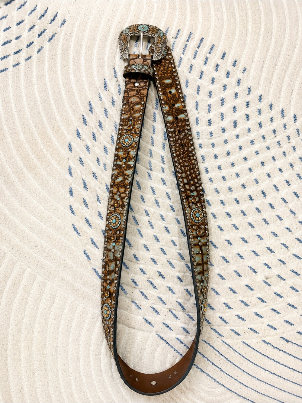 Nocona Brown Western Studded Belt 🤎✨